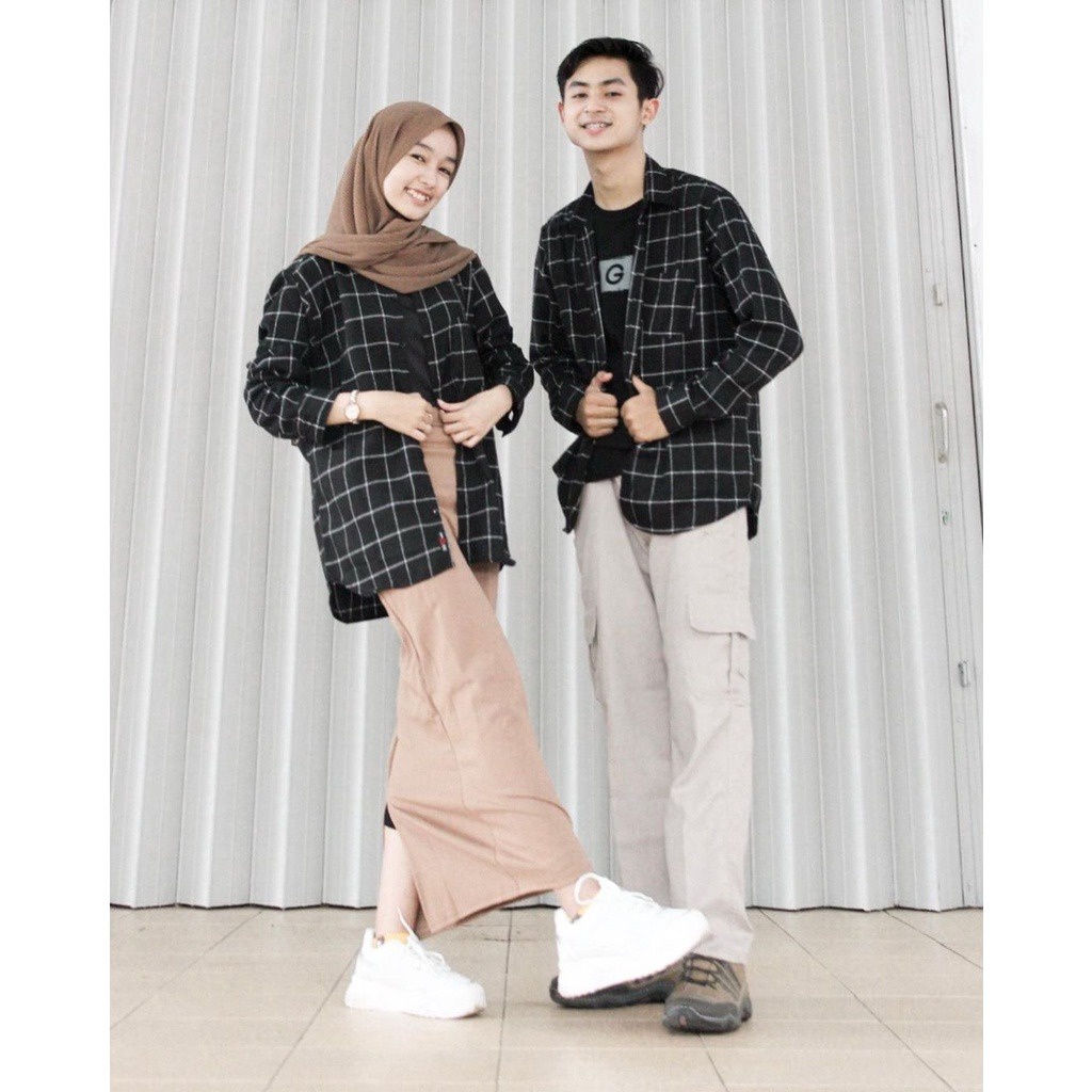 Kemeja flanel pria dan wanita